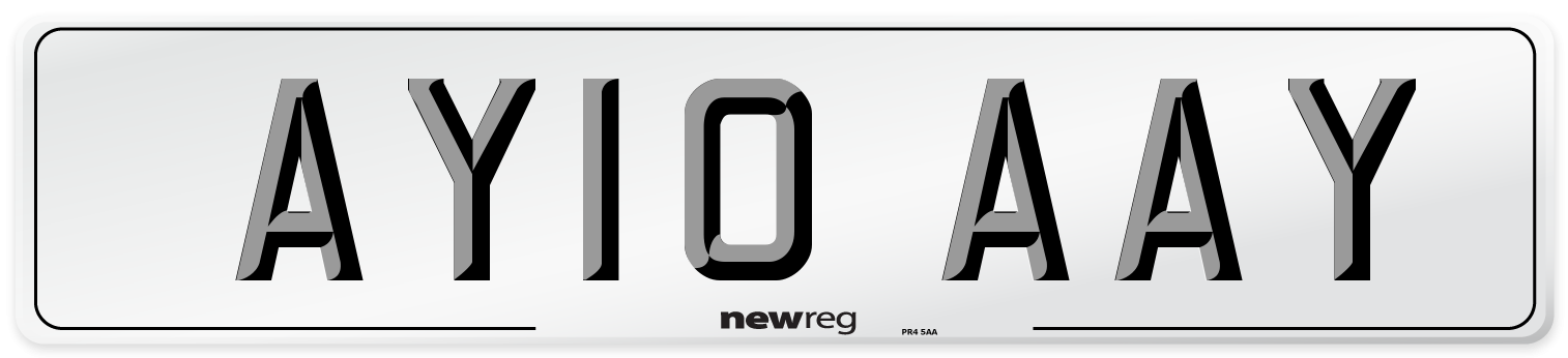 AY10 AAY Number Plate from New Reg